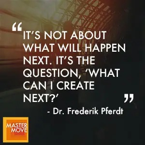 Quote from Frederik Pferdt on innovation and future-focused leadership.