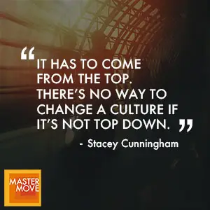 Quote from Stacey Cunningham on leadership, resilience, and navigating high-stakes environments.